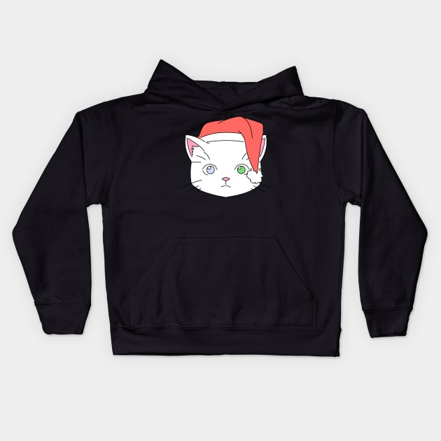 Cute and funny christmas cat Kids Hoodie by Purrfect Shop